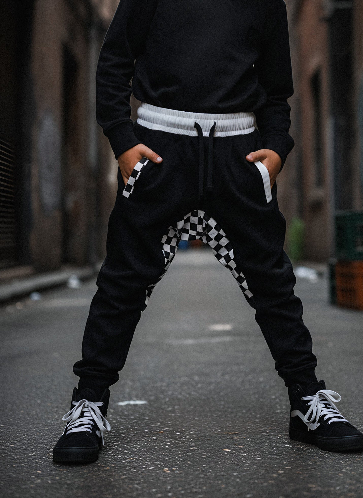 Jersey Jogger - White Checkered